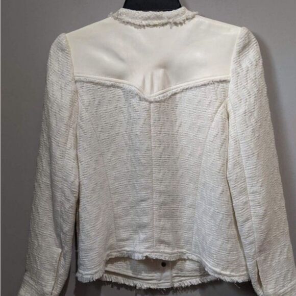 IRO HALSTON Ecru Textured Woven Jacket Size 36 - Picture 4 of 8